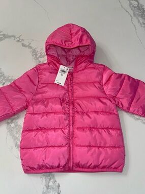 Girls Hot Pink Hooded Puffer Jacket 3T NEW